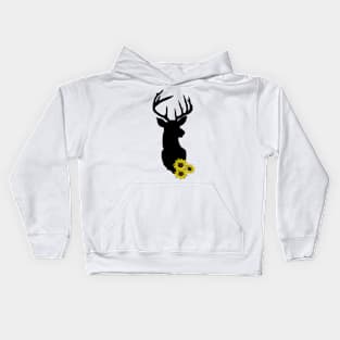 Vibrant Sunflower Deerhead Kids Hoodie